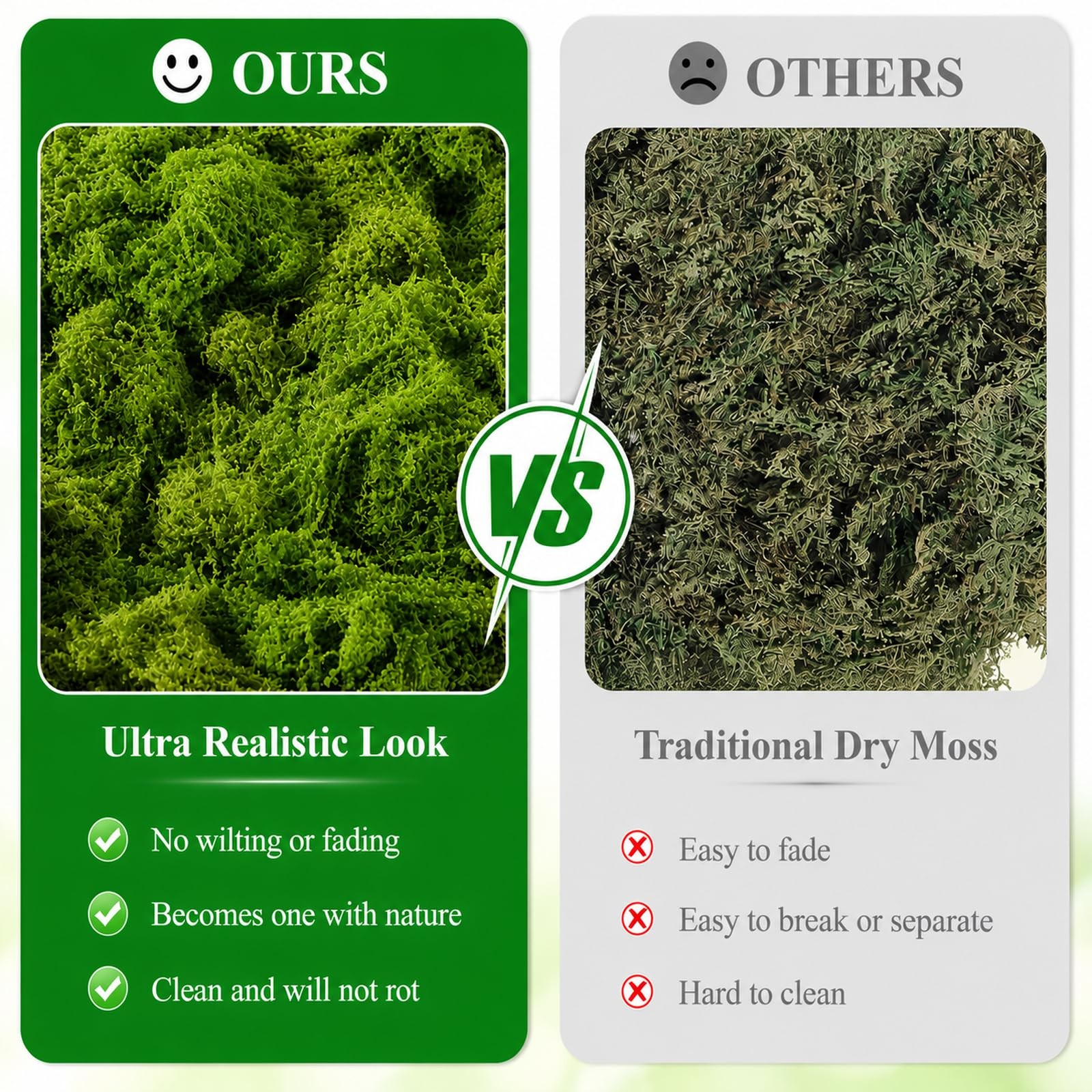 Faux Green Moss 10.6oz for Terrarium, Potted Plant Soil Cover & Wedding Table…