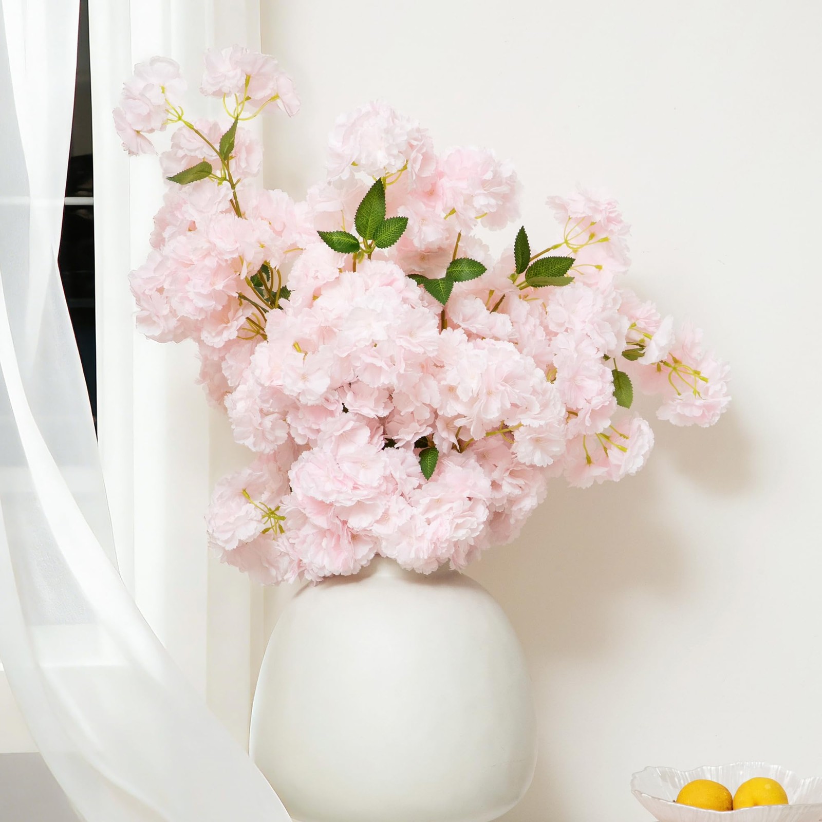 6 PCS 39-inch Cherry Blossom Artificial Flowers, Artificial Elongated Cherry …