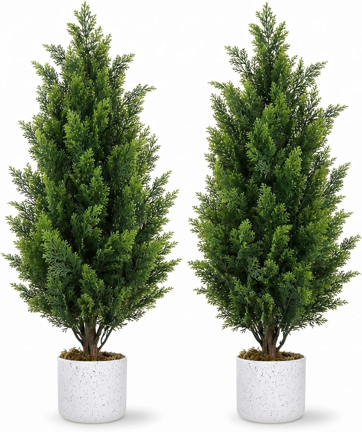 Garvee Artificial Cedar Trees 2 Pcs, 3FT Evergreen Fake Pine Topiary Trees with