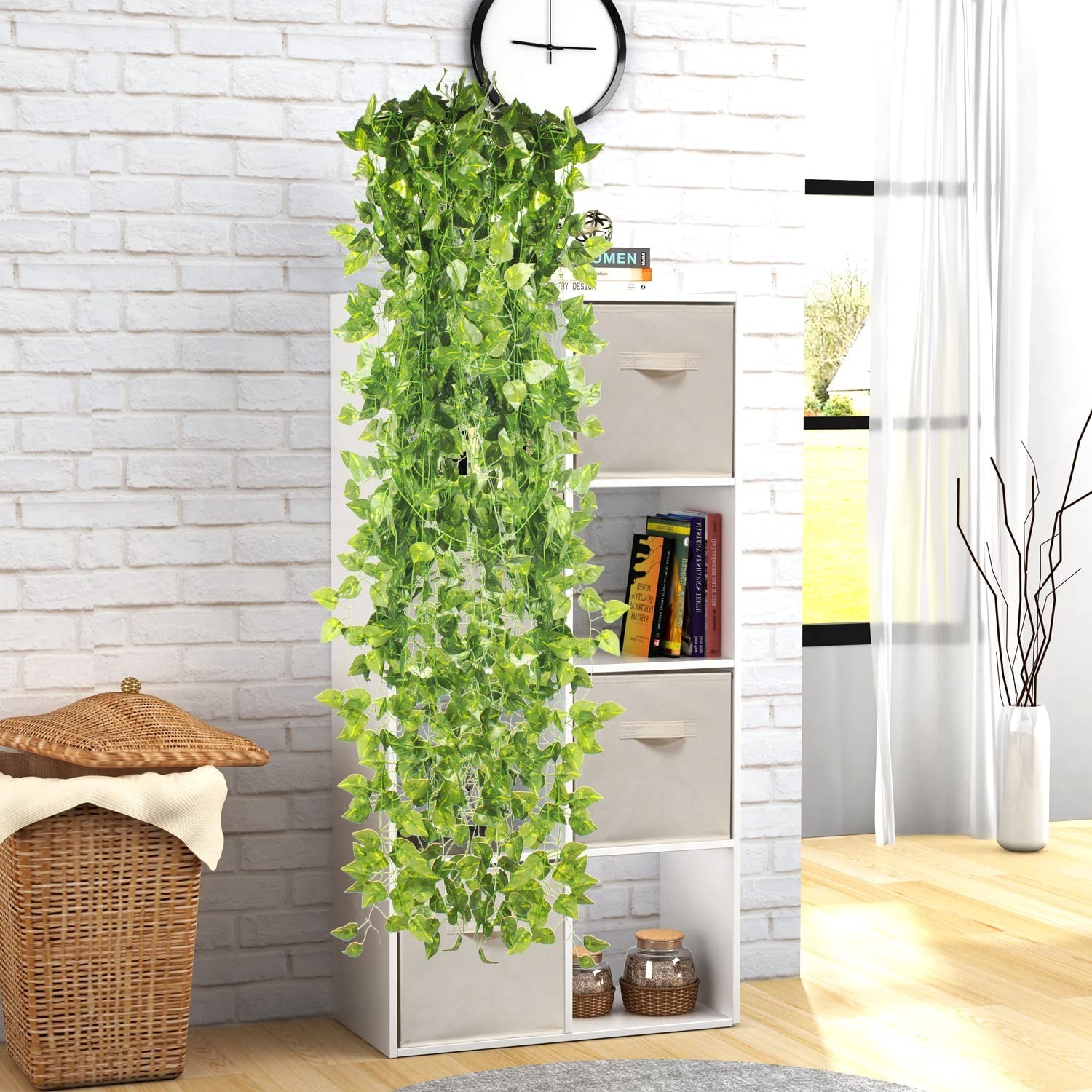 24 Pack 173ft Artificial Ivy Vines Fake Leaves Hanging Greenery for Wedding, Par