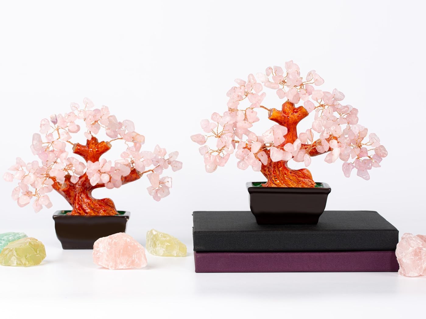 Rose Quartz Crystal Tree Pink Cherry Blossom Decor for Home Desk Office