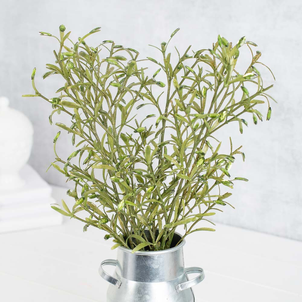 Package of 6 of Green Rosemary Faux Diamond 16″ Sprays