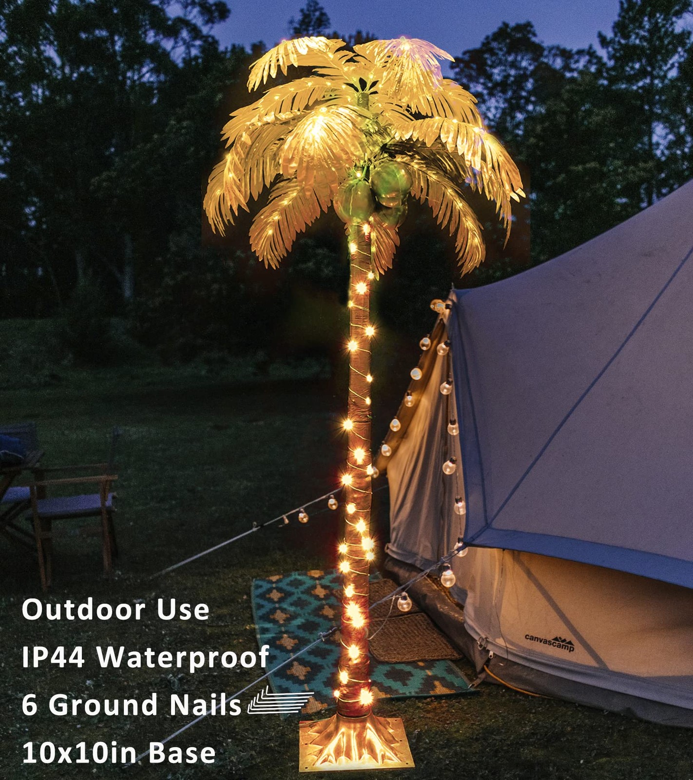 5FT Light up Palm Trees Outdoor with Remote, RGB