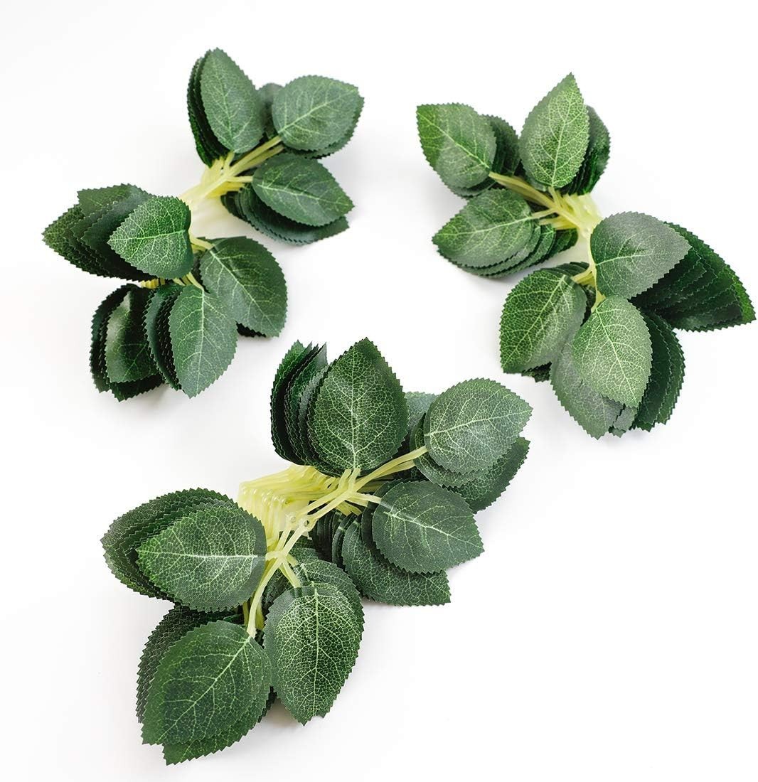 Artificial Green Leaves 35pcs Faux Silk Flowers for Wedding Centerpieces