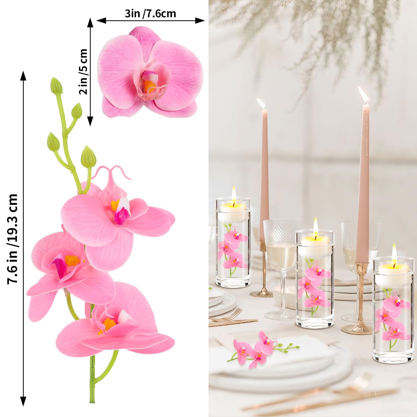 ARDUX (12 Pieces) Artificial Flowers for Floating Candles Mini Artificial Orc…