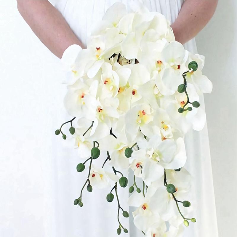 9 Heads 98cm Artificial Butterfly Orchid Flowers Fake Moth Orchids Flowers