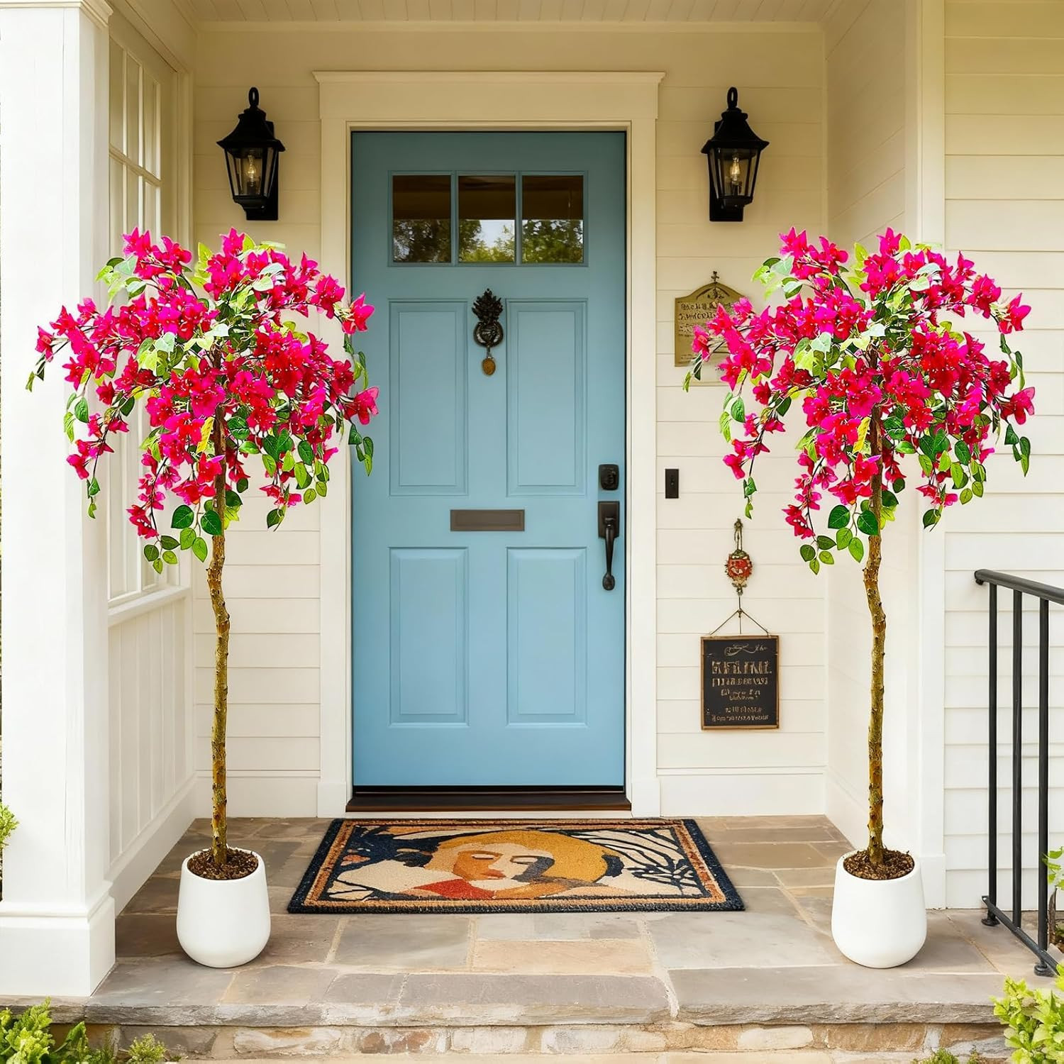 4FT Pink Bougainvillea Tree – UV-Protected Faux Plant for Indoor & Outdoor Use