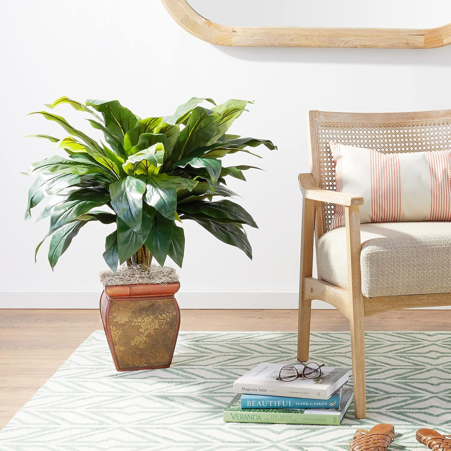 Elegant Cordyline Silk Plant in Decorative Vase – Perfect Home Decor Accent