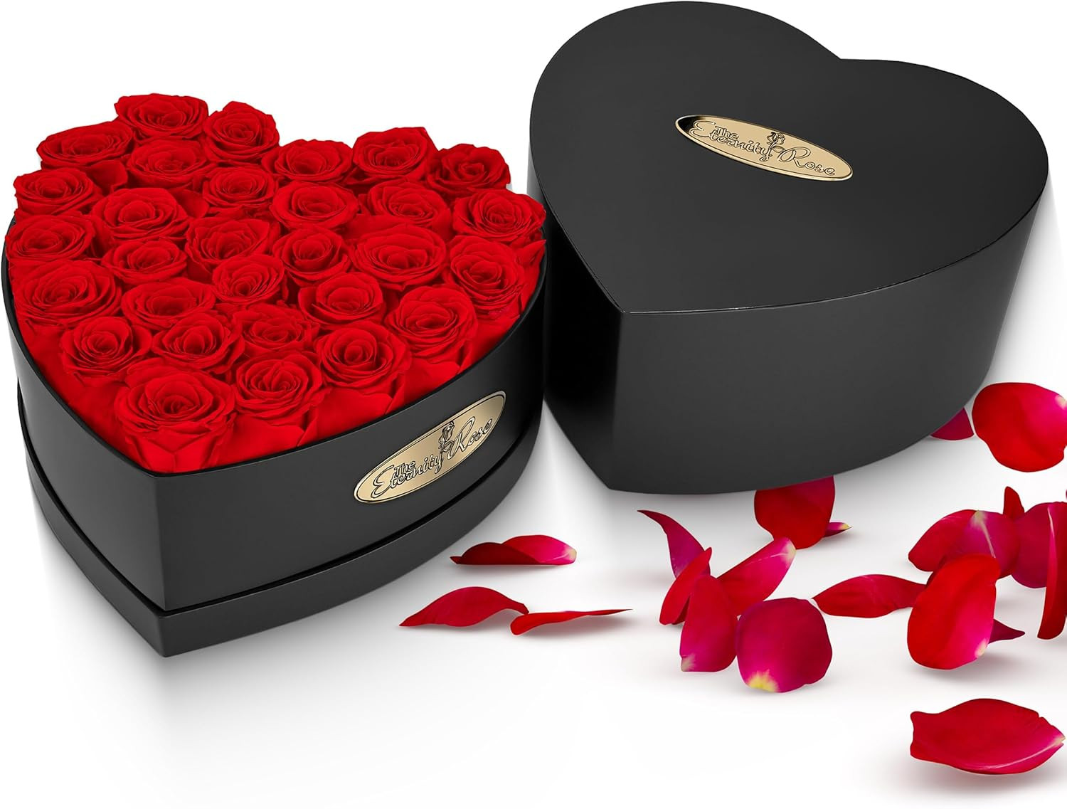 Eternity Rose 30-Piece Preserved Roses in Luxury Heart Box – Forever Love Gift