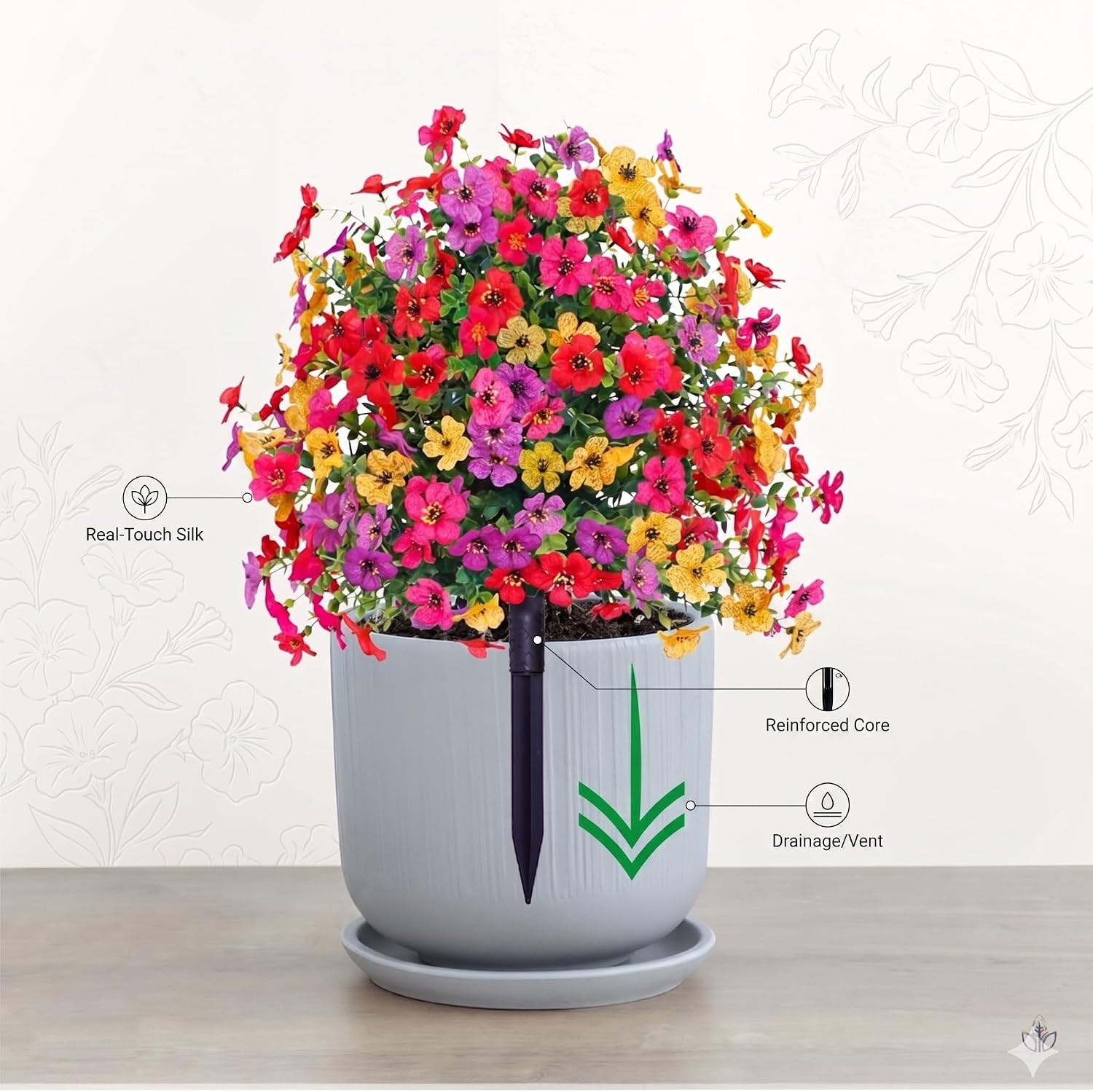 2 Pack UV Resistant Real Touch Outdoor Petunias – Perfect for Yard & Porch Decor