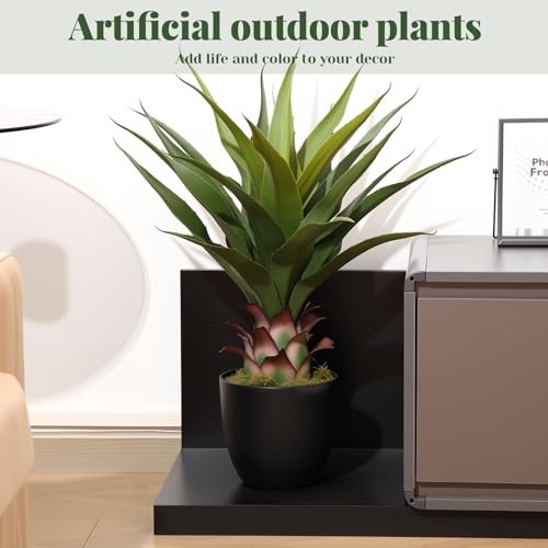 Pack Artificial Spiked Agave Plant.3 ft Faux Agave Plants, 2.23ft 2