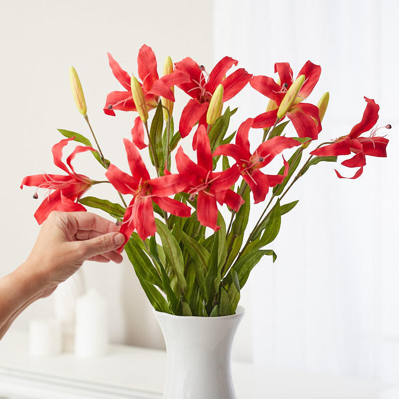 Factory Direct Craft Magenta Artificial Lily Bush | 1 Piece