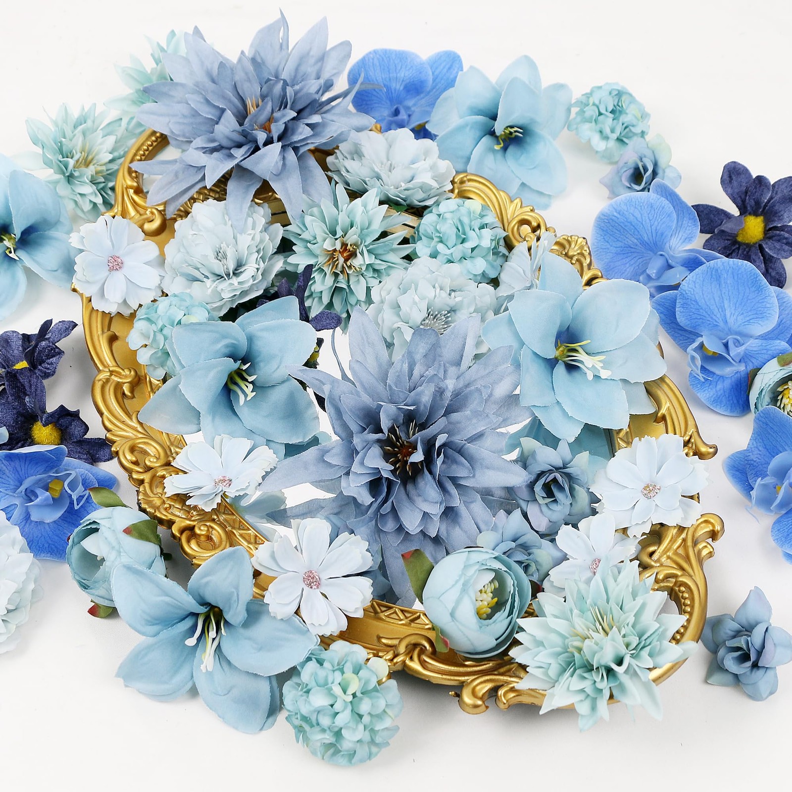 48 PCS Fake Flowers Heads – Artificial Flower Heads Bulk Silk Faux Flower for…