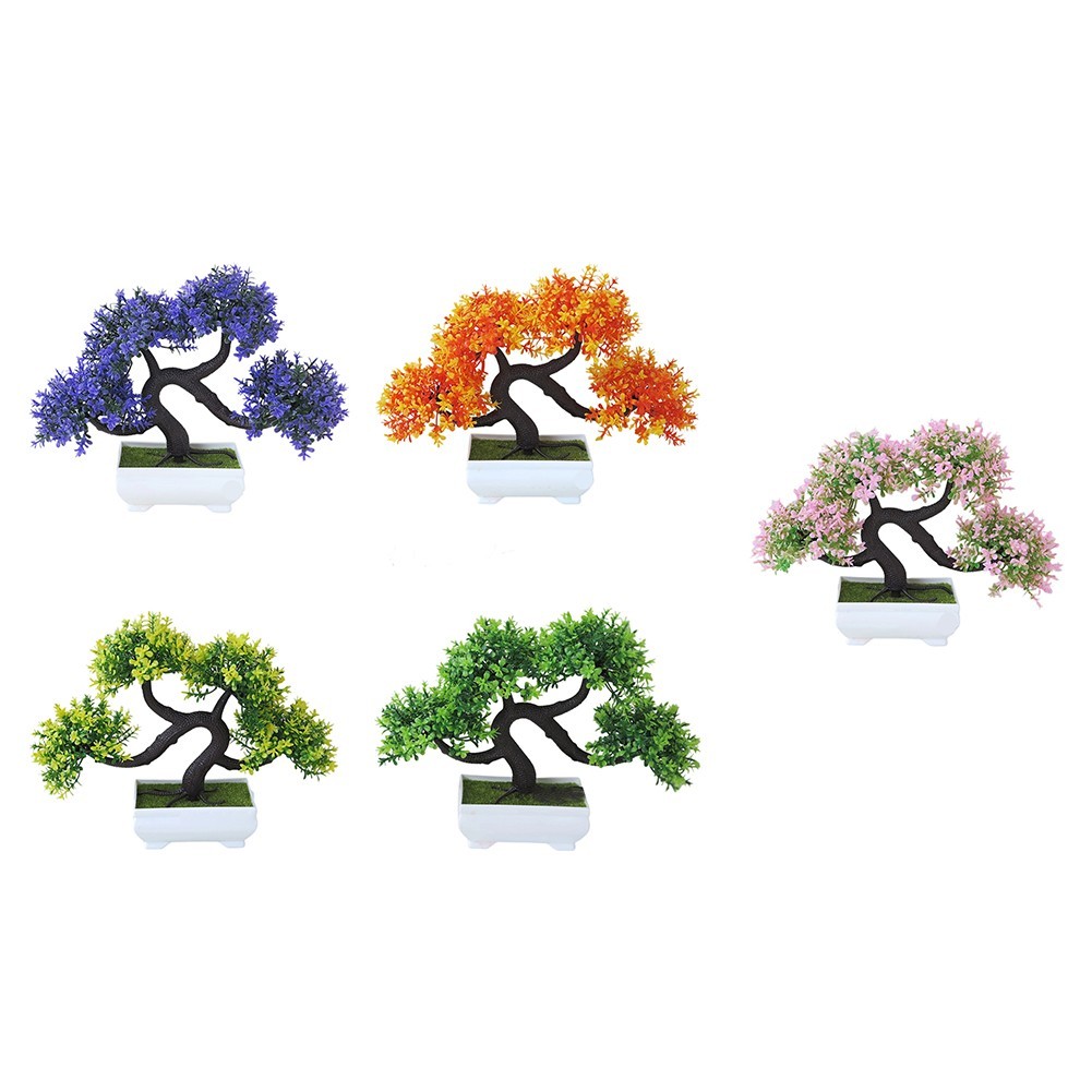Plastic Artificial Bonsai Pine Plant for Office Living Room Decor 25x25x11cm