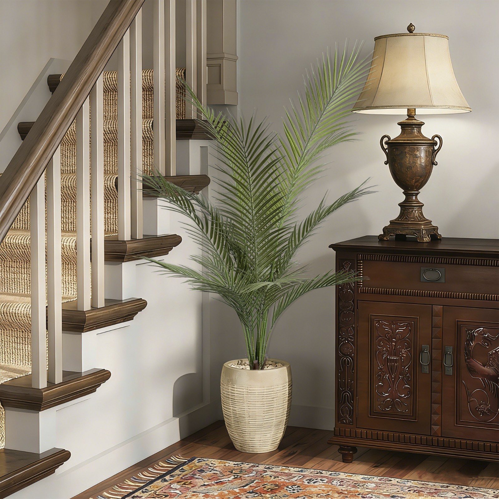 2Pack Artificial Areca Palm Tree, Faux Tropical Palm Plant Living Office Decor