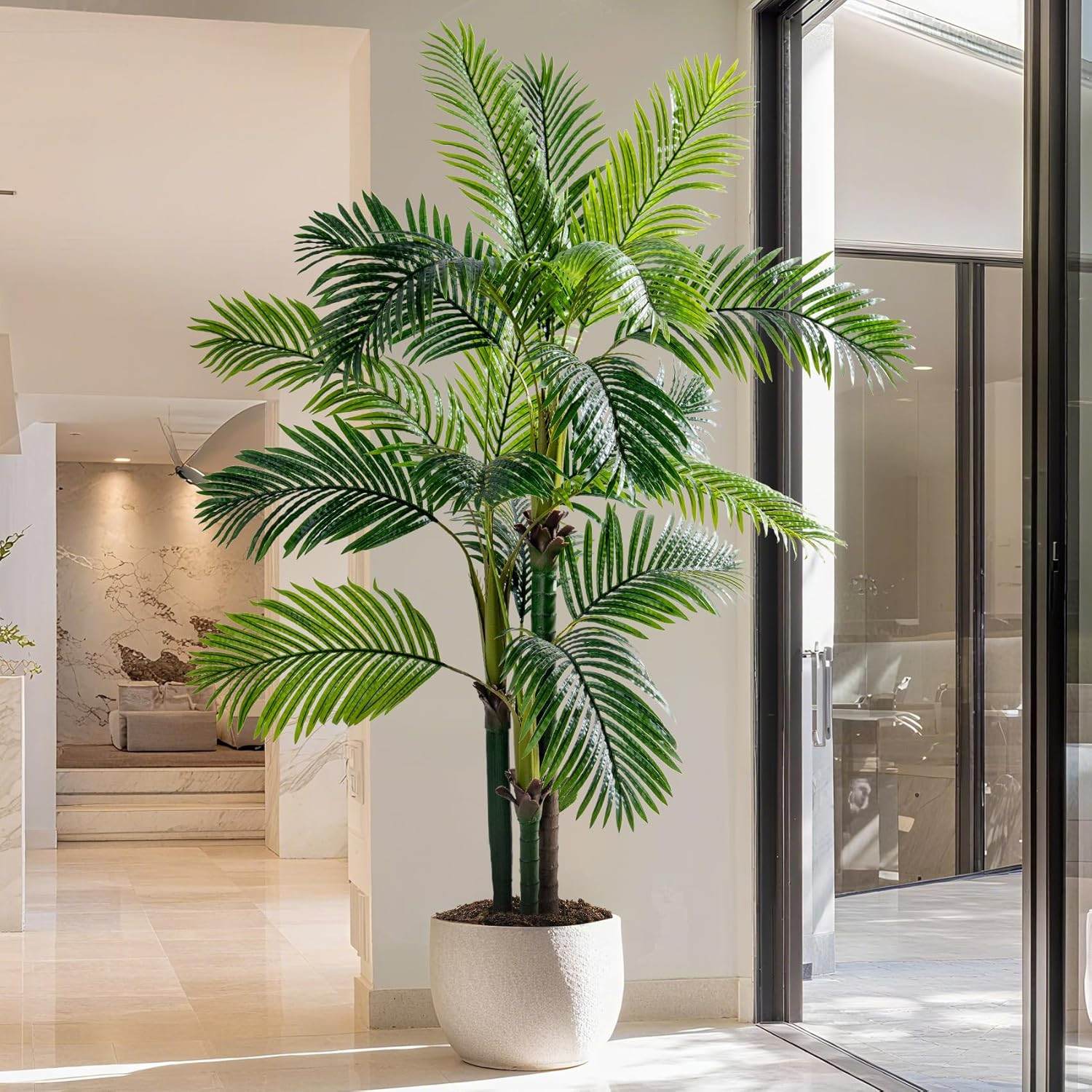 6.2FT Faux Phoenix Palm Tree – Tropical Indoor/Outdoor Decor for Home & Garden