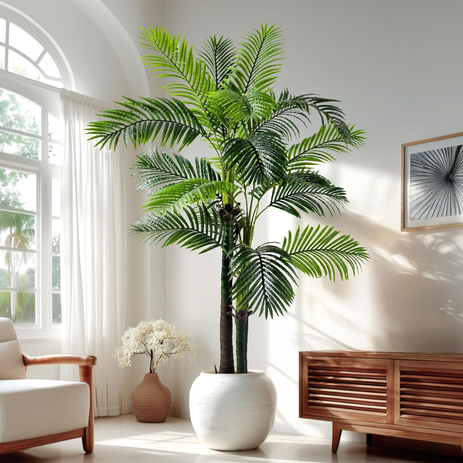 6.2FT Faux Phoenix Palm Tree – Tropical Indoor/Outdoor Decor for Home & Garden