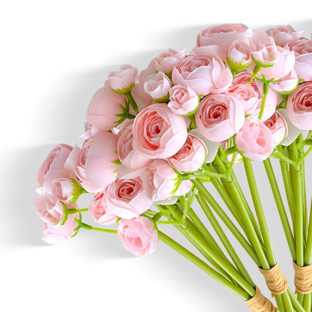 18Pcs Ranunculus Artificial Flowers Fake Wedding Flowers DIY Bouquets Home Decor