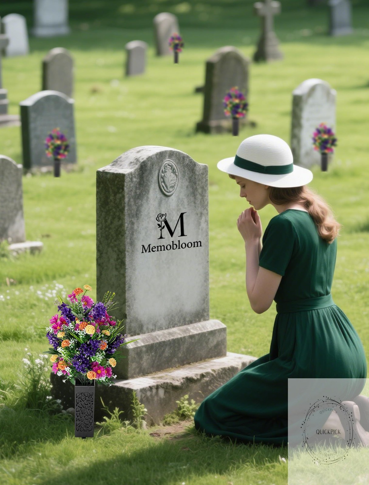 Artificial Cemetery Flowers for Grave: Memorial Day Flowers for Cemetery Outdoor