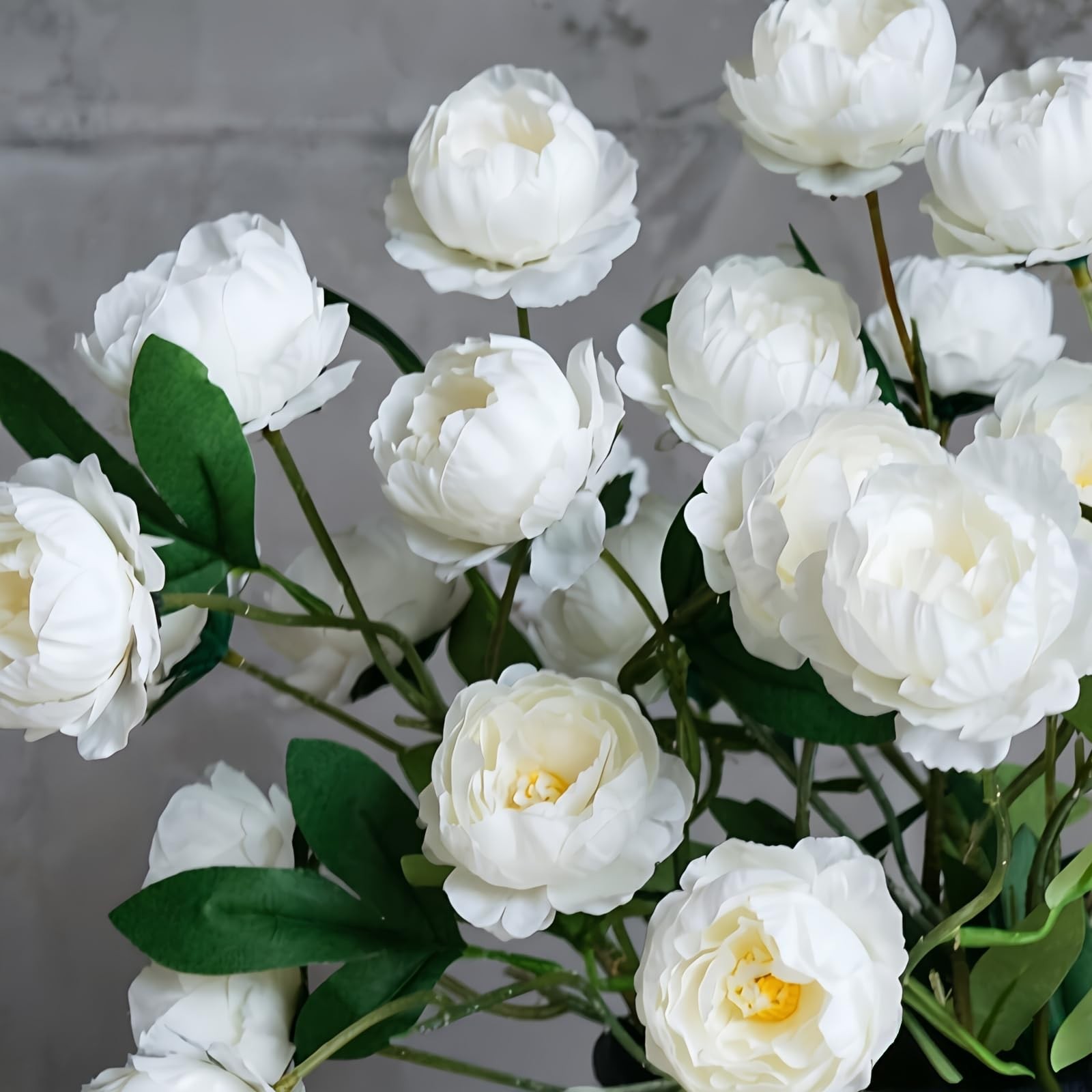 Peonies Artificial Flowers for Vase, 4PCS 7 Head Real Touch White Peony Stems…