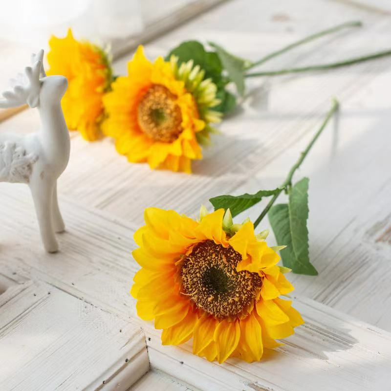 60cmArtificial sunflower Flowers bouquet silk Fake flower high quality flores fo