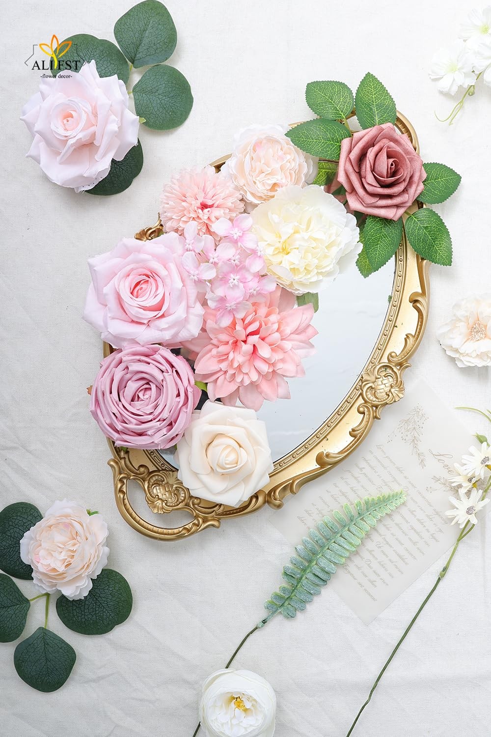 Dusty Pink Silk Roses Box Set, DIY Wedding, Bridal Bouquets, Centerpieces, Decor