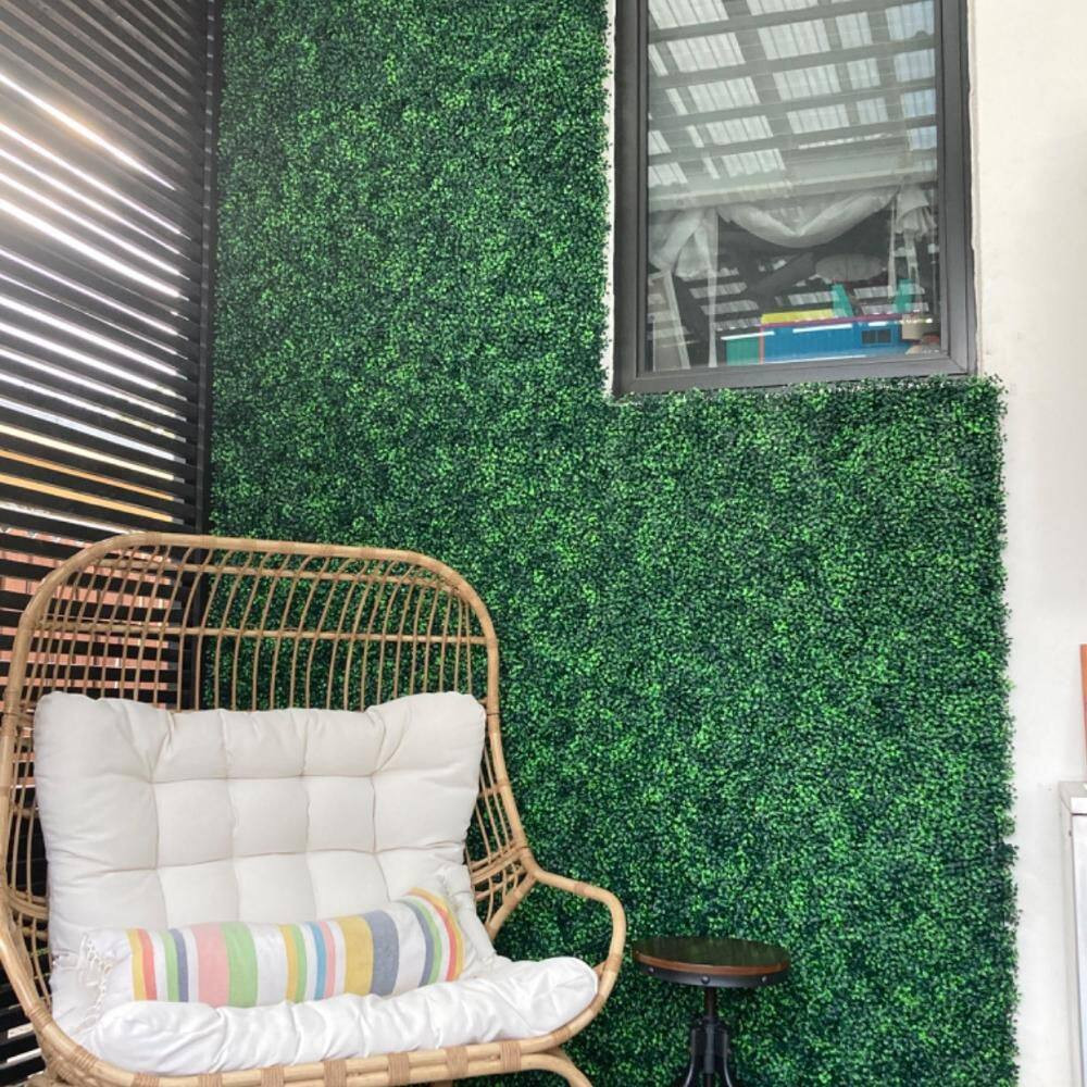 24 Piece20 In. H X 20 In. W Artificial Boxwood Hedges Plastic Grass Wall Panels