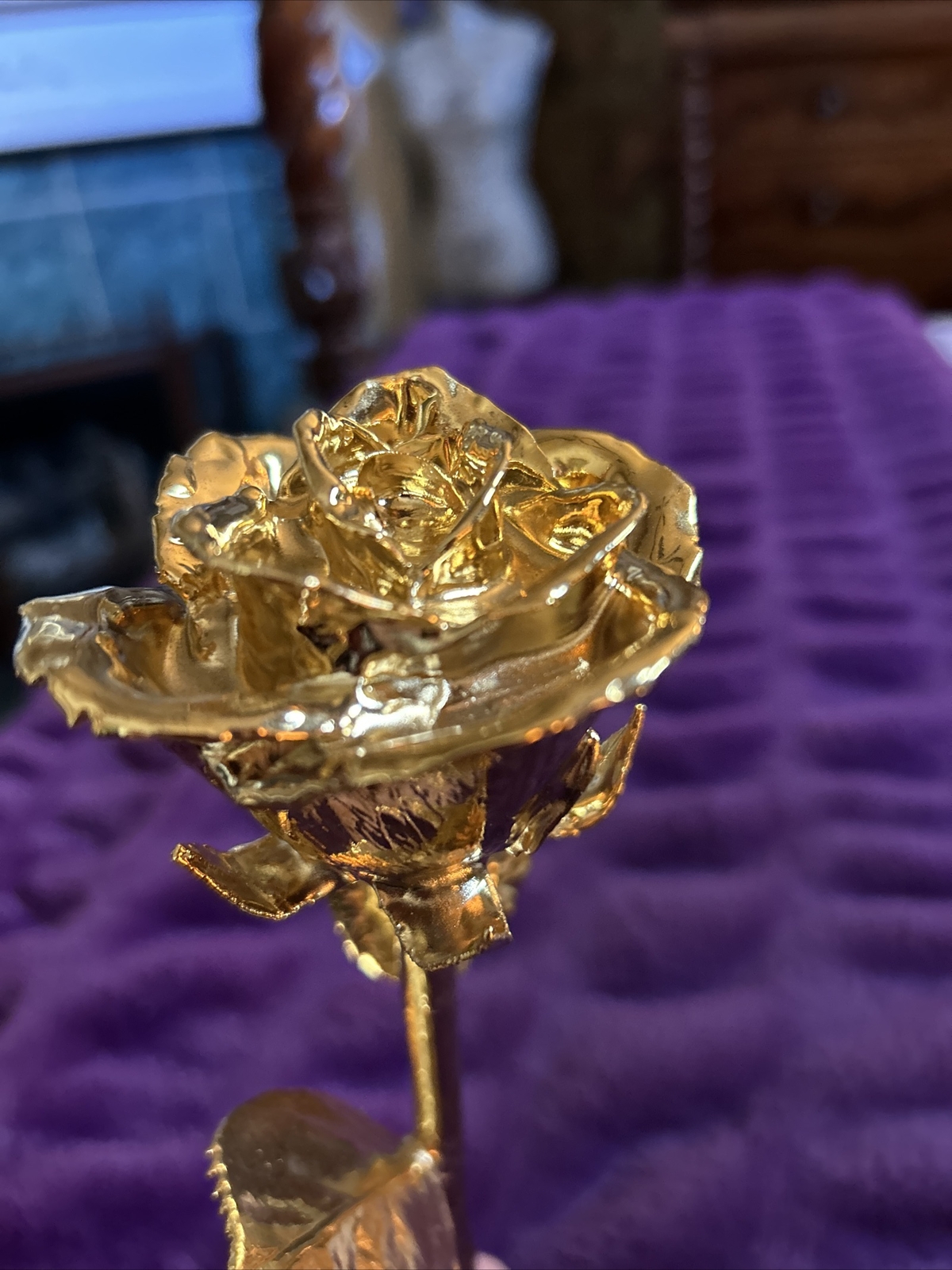 Real Rose 24K Gold Hand Dipped Forever Rose Birthday Anniversary Love!