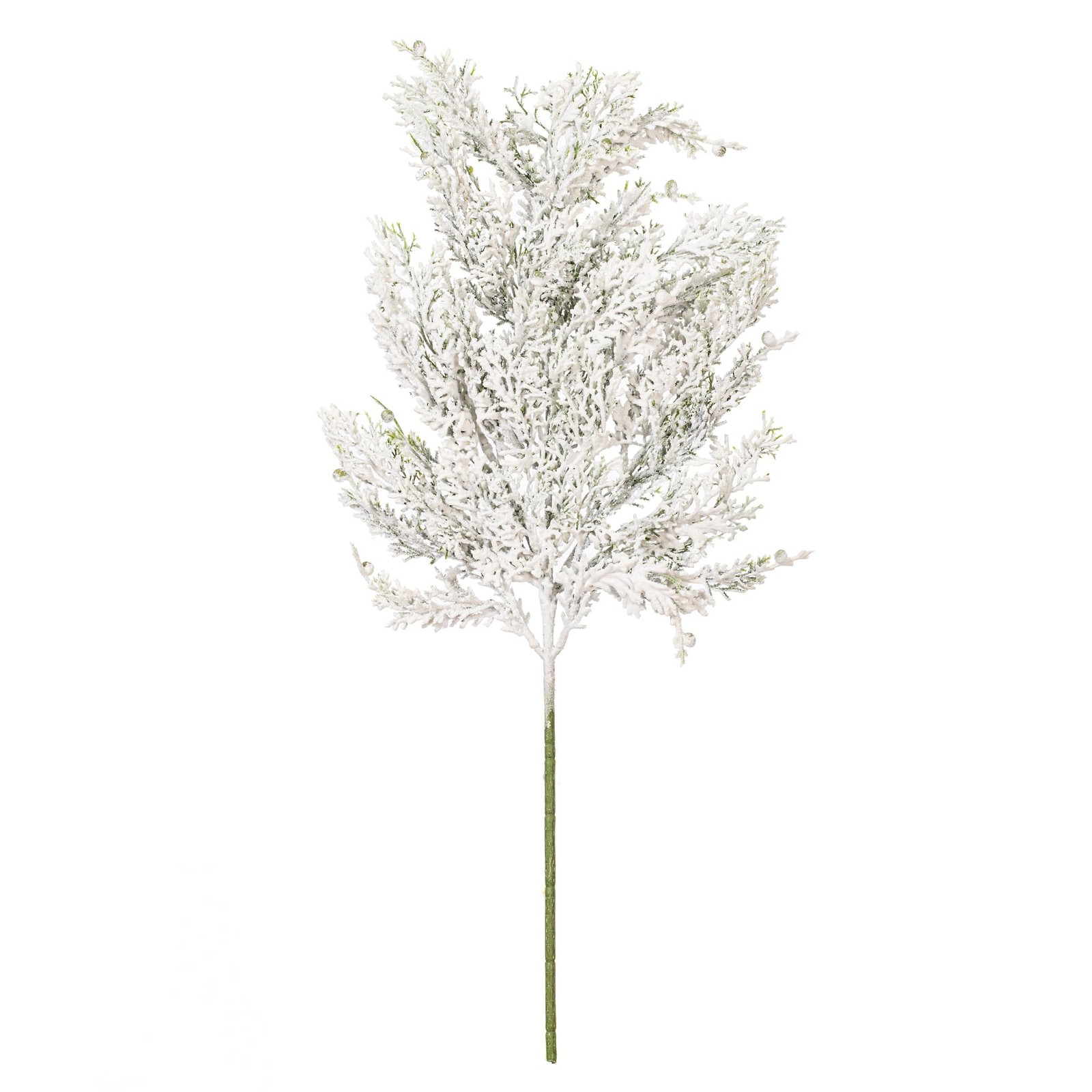 Vickerman 18″ Plastic Artificial Snowy Cedar Spray in Green/White