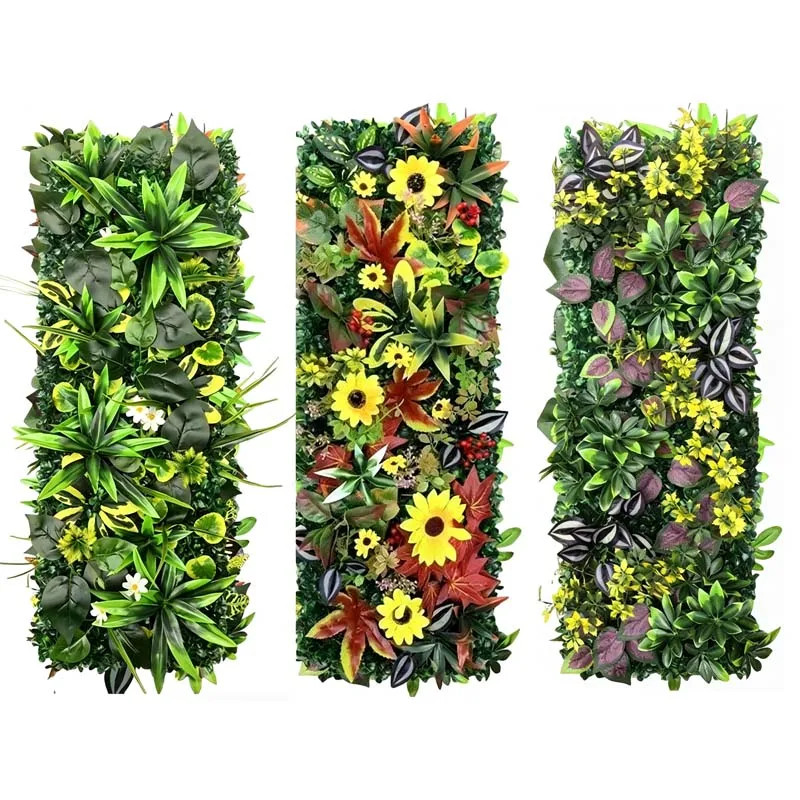 75x25cm Green Plant Wall Panels Artificial Plant Grass Wall Backdrop,Outdoor Hed
