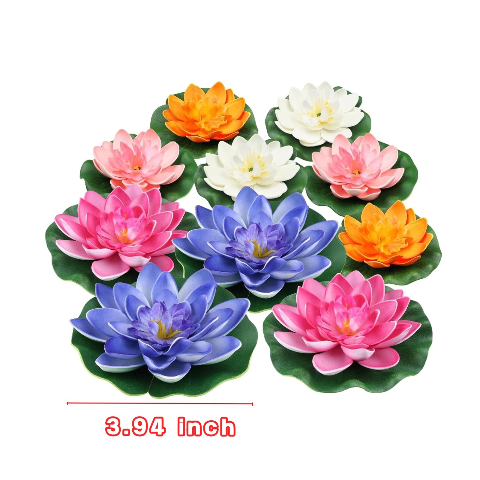 12 PC LED Lotus Floating Pool Lights – 3.94″ Waterproof Foam Flower Lights