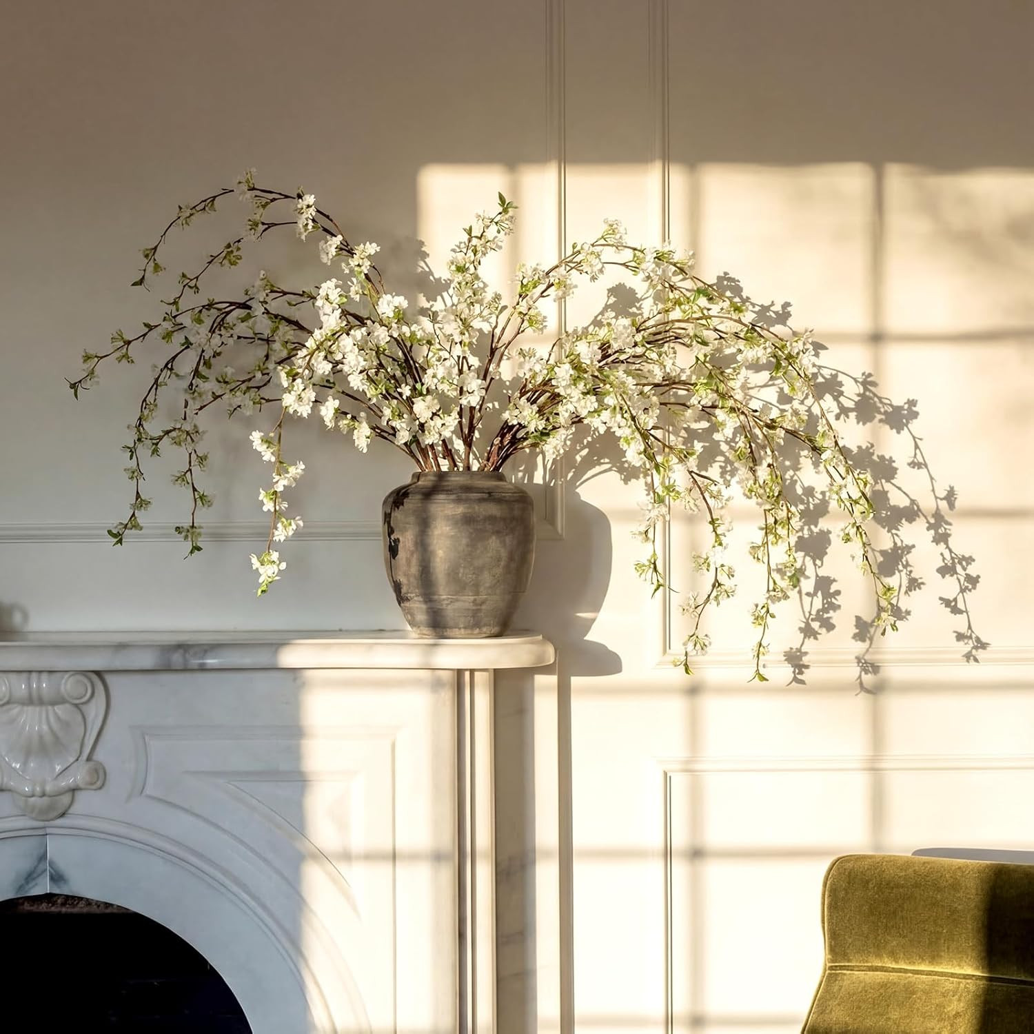 6 Pcs 40″ Artificial Cherry Blossom Branches for Home & Wedding Decor