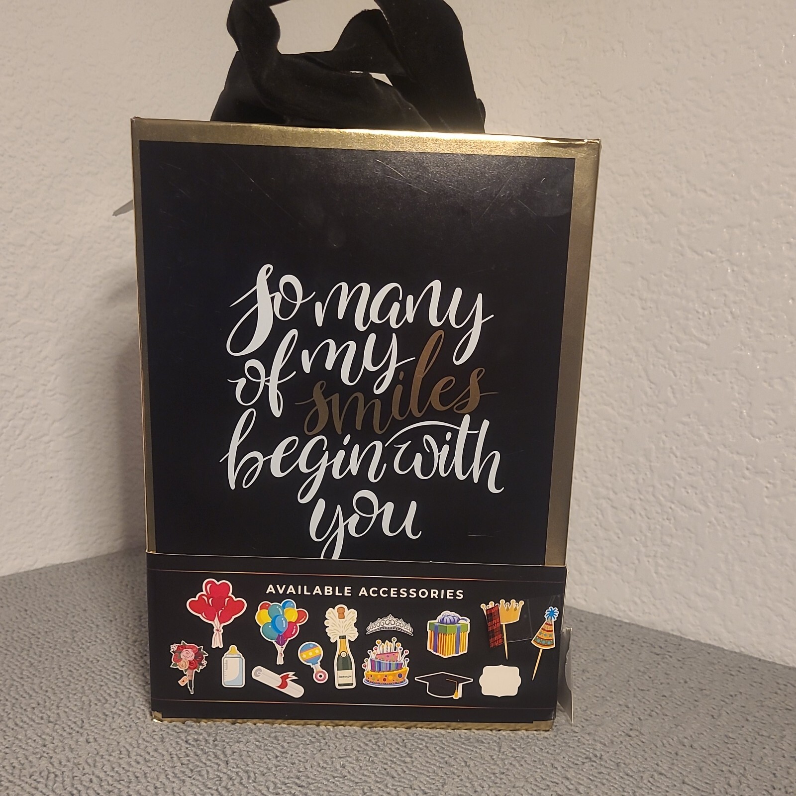 Always and Forever Flower Bear Pink Roses in Black Gift Box