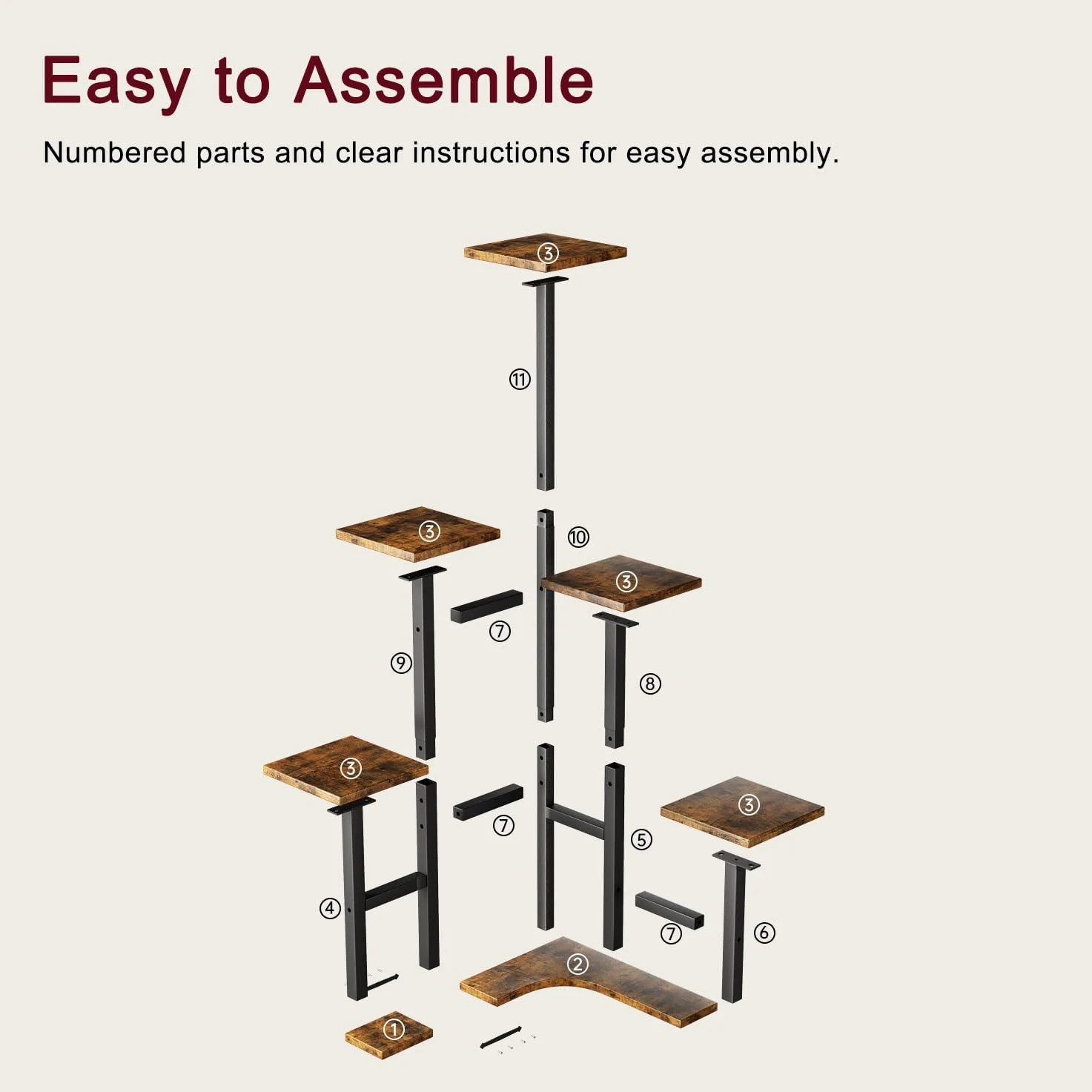 Yzosvki Corner Plant Stand Indoor, 6 Tiered Corner Plant Shelf Flower Stand for