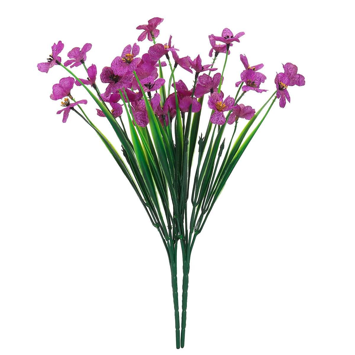 2/4/6 Bundles Artificial Violet Flowers Outdoor UV Resistant Flowers Home Decor