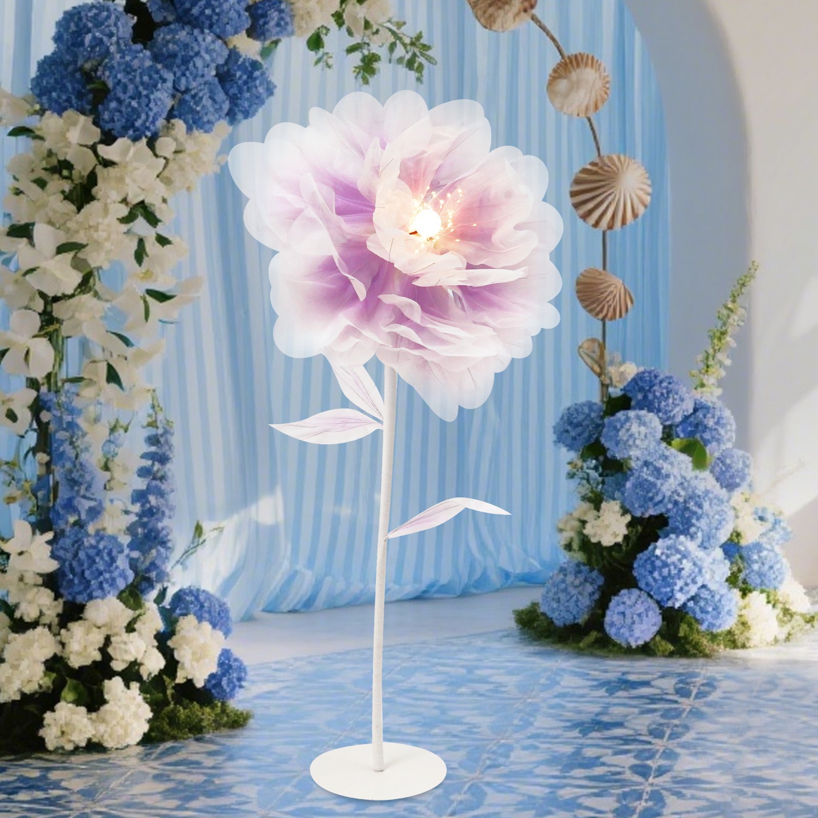 Flower Decoration with Light Auto-Open Artificial Flower Floral Decor for Party