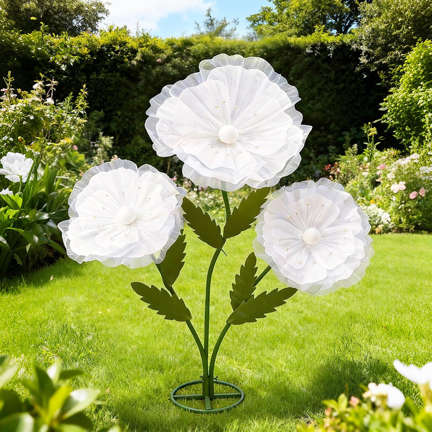 3PCS Giant Flowers for Decoration, 5.9Ft Large Artificial Silk and Foam Flower w