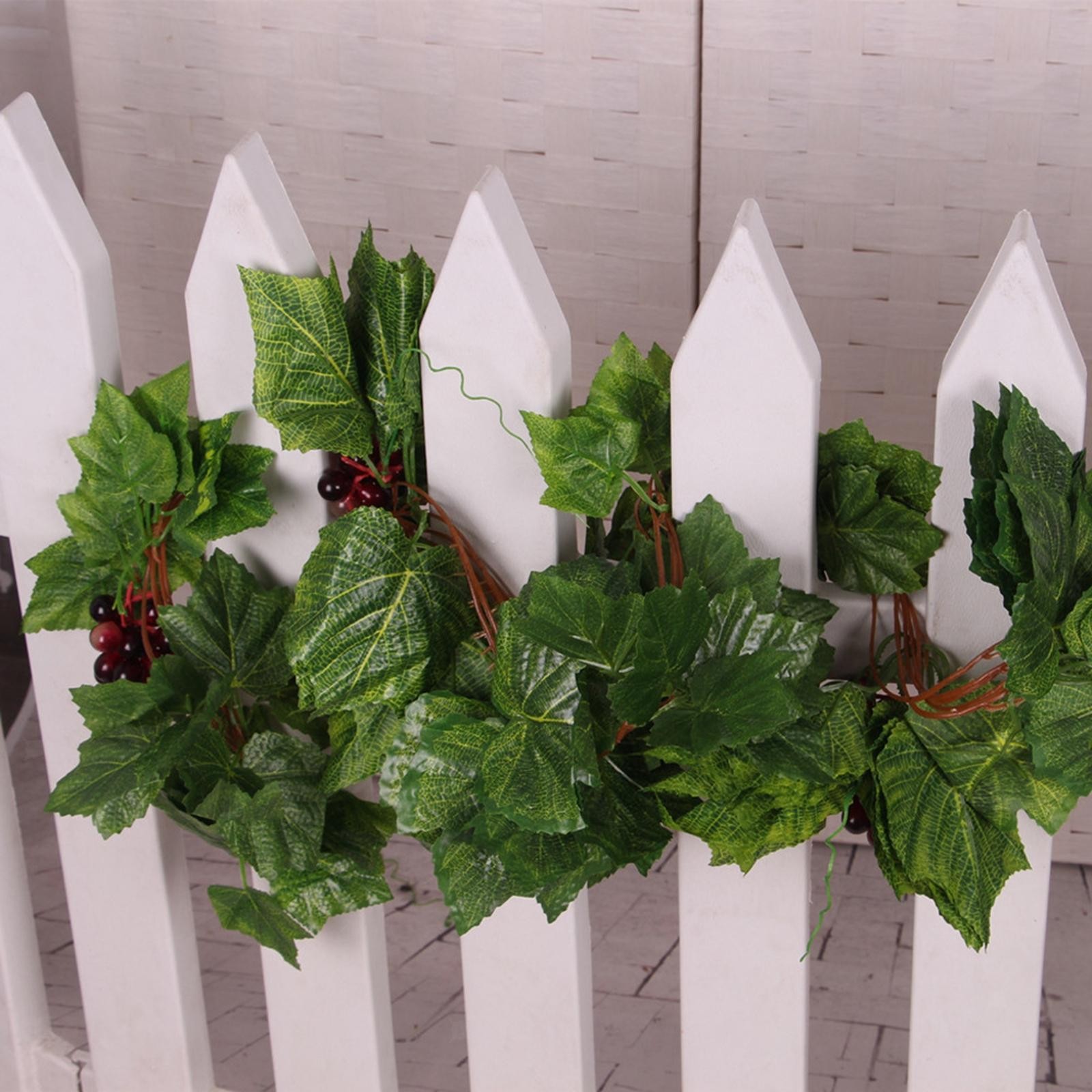Artificial Plants Wired Silk Grape Vine Fake Fruit Rattan with Plastic Grape