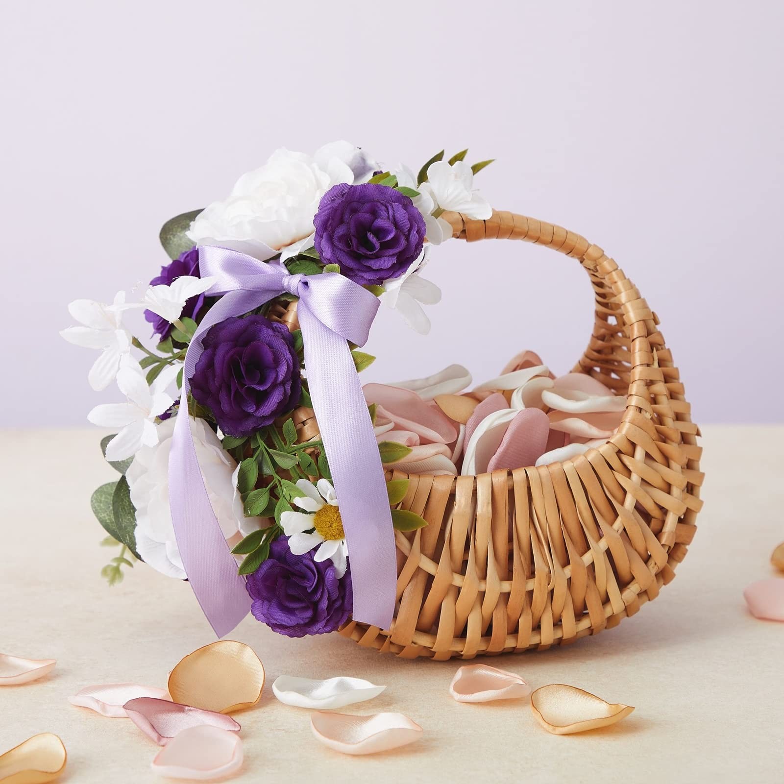 Bright Creations Silk Rose Heads 75 Pack Purple Flowers Wedding Decorations