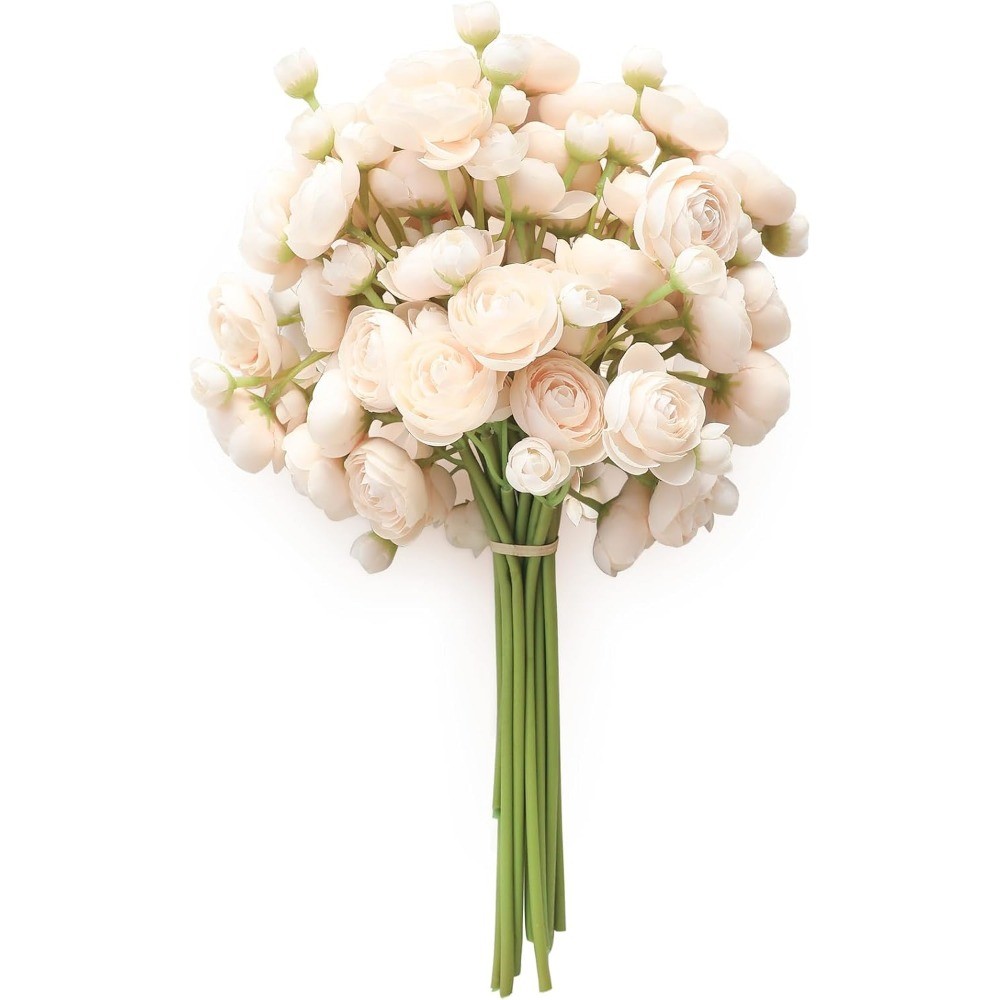 18Pcs Artificial Ranunculus Faux Silk Flowers Arrangement Wedding Filler Bouquet