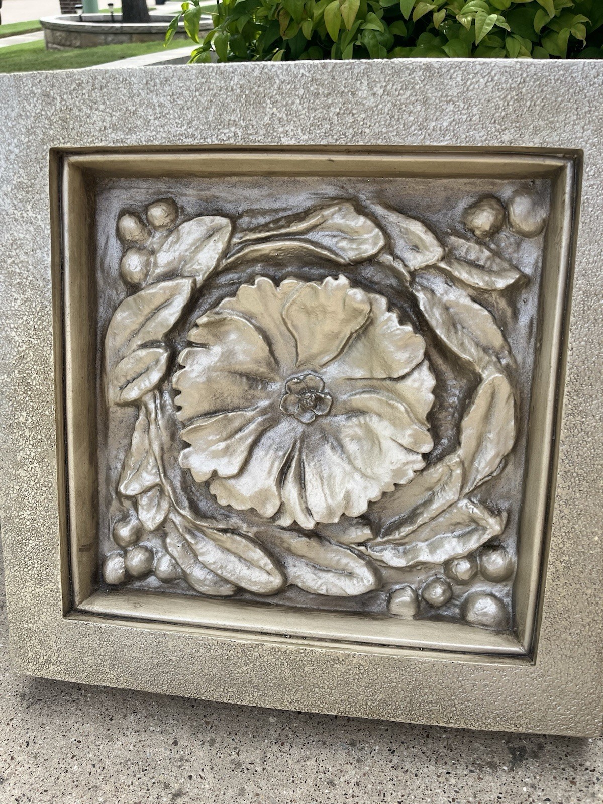 Bombay Company Flower Box Wall Decor Set Of 2 Champagne Color 3-D Stone 15×15”