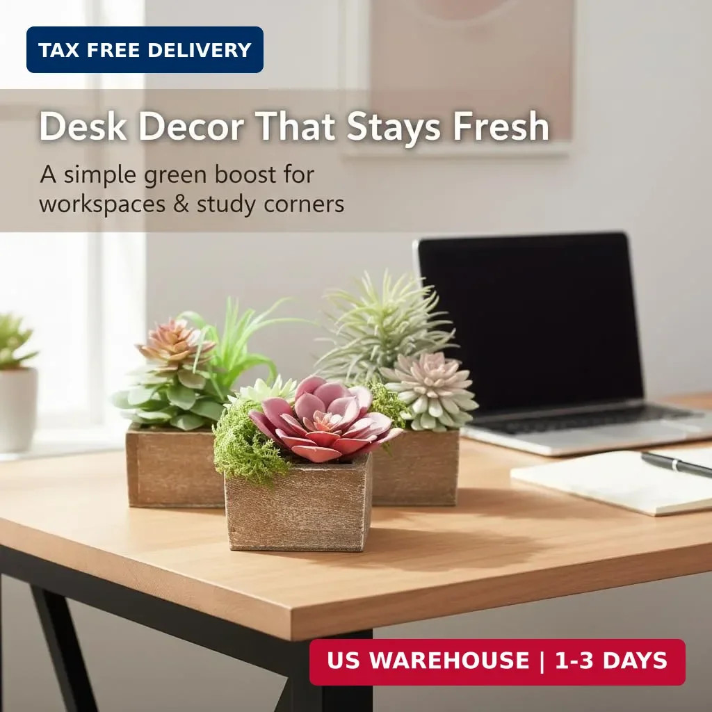 Succulent Plants Artificial for Home Bathroom Decor Fake Plants 3 Pack | Fake Su