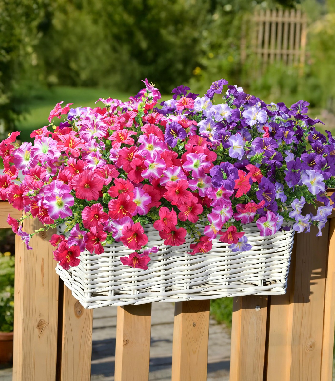 Artificial Flowers for Outdoors Plants Outside Decoration, 20 Bundles Silk Pe…