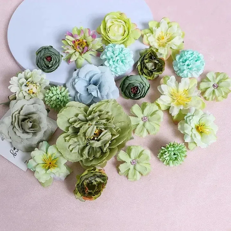 3/21Pcs Mixed Artificial Flowers Silk Rose Fake Flowers for Home Room Wedding De