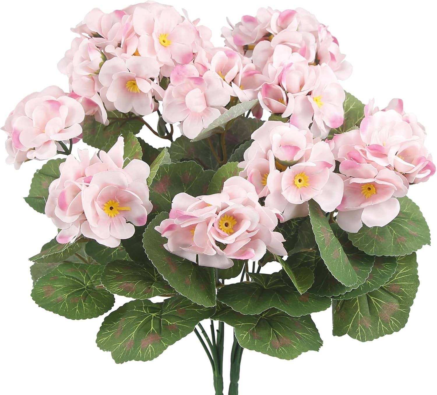 Set of 2 UV-Resistant Pink Silk Geraniums – Perfect for Indoor and Outdoor Decor