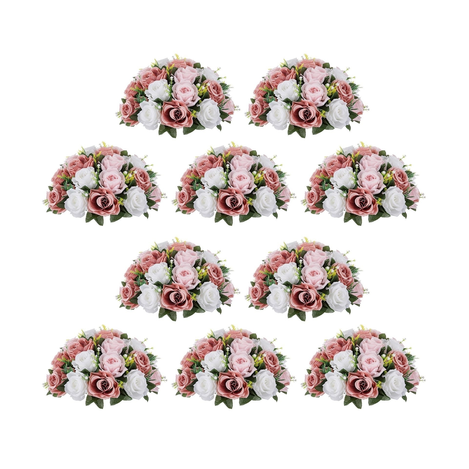 NUPTIO Large Flower Balls for Centerpieces – 10 Pcs 13.8in Diameter Dusty Ros…