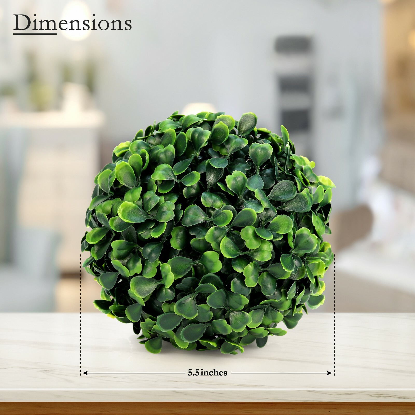 Topiary Balls Artificial Plants Boxwood Green Outdoor Décor Set of 4 5.5 inches