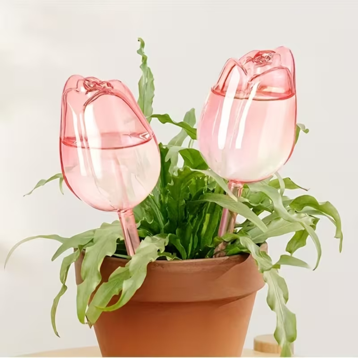 4pcs Pink Tulip Plant Watering Balls, new design slow release watering tool
