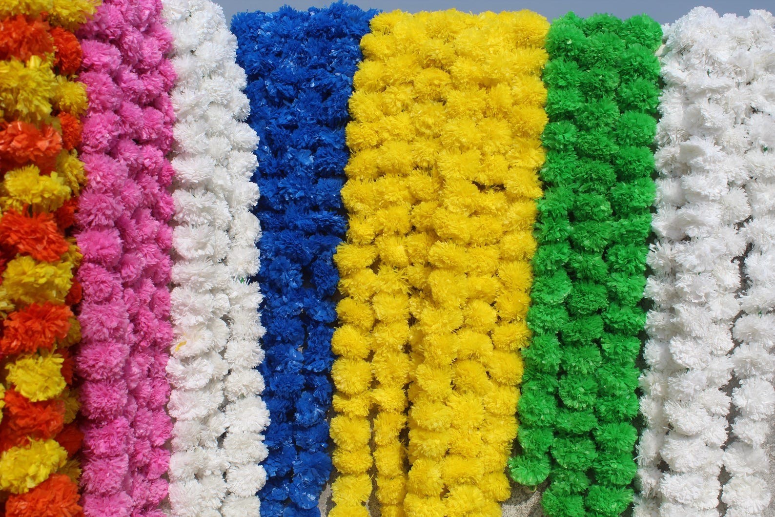 10 Pcs Artificial Marigold Garlands, Diwali Decoration, Pooja Backdrop
