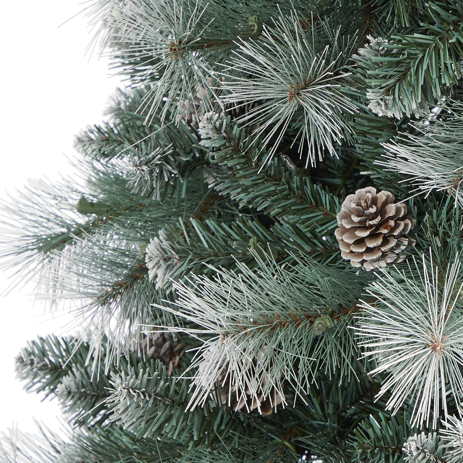 7Ft Frosted British Columbia Pine Tree with 400 Lights & Pine Cones